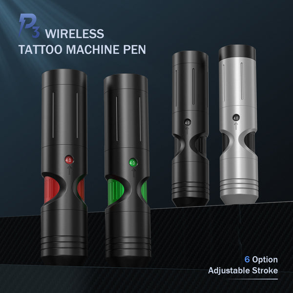 EZ P3 Wireless Tattoo Pen Gun Pmu Machine wtih 2000mAh Power Supply 6 Adjustable Strokes 2.5mm - 4.0mm