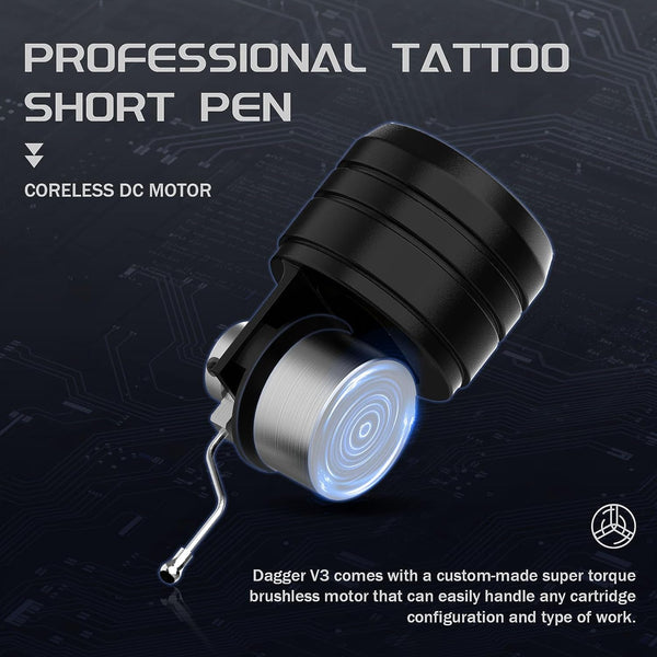 Dagger V3 Complete Tattoo Gun Kit with 8 Ink Color Set